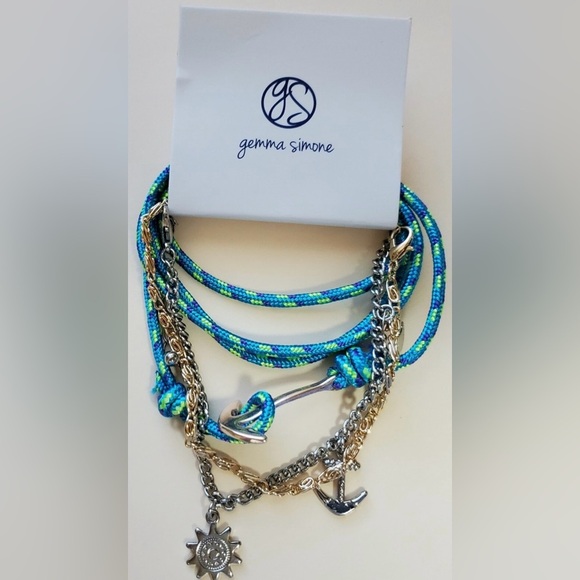Gemma Simone Blue and Silver Multi-Layer Bracelet - Picture 1 of 1
